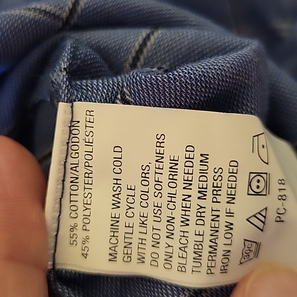 Van Heusen Traveler slate blue check button down collar shirt long slv 3XL EUC … - Picture 6 of 6